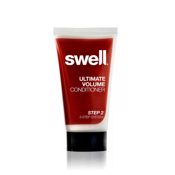 A 50ml bottle of Swell volume conditioner on a white background